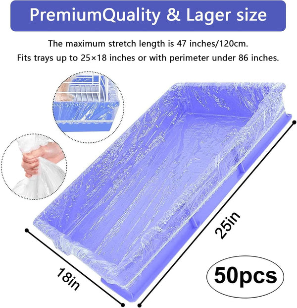 Upcessory 50 Pcs Disposable Cage Liners, Clear Plastic Rabbit Cage Liner Bag, Universal Toilet Film for Bunny, Hamster, Totoro, Hedgehog, Guinea Pig and Small Animals. | Universal Toilet Film for Bunny, Hamster, Totoro, Hedgehog, Guinea Pig and Small Animals(50Pcs, 47In)2