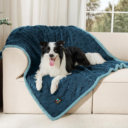Luciphia Waterproof Pet Blanket, Liquid Pee Proof Dog Blankets for Sofa Bed Couch, Reversible Sherpa Fleece Furniture Protector Cover for Small Medium Large Dogs Cats,Khaki Small（40" X 28"）24