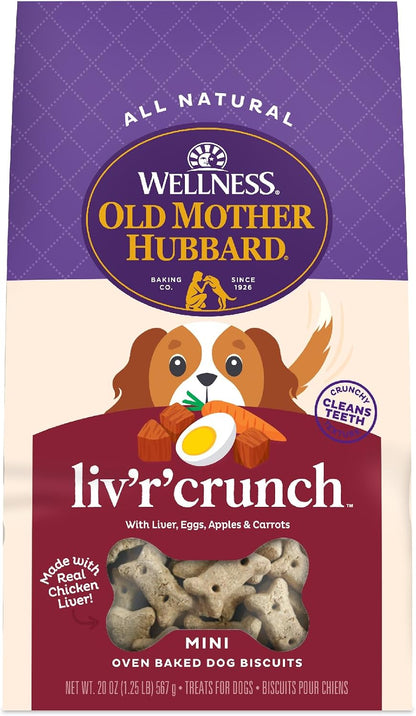 Old Mother Hubbard Wellness P-Nuttier Dog Biscuits, Natural, Training Treats, Peanut Butter Flavor, Mini Size, (20 Ounce Bag)22