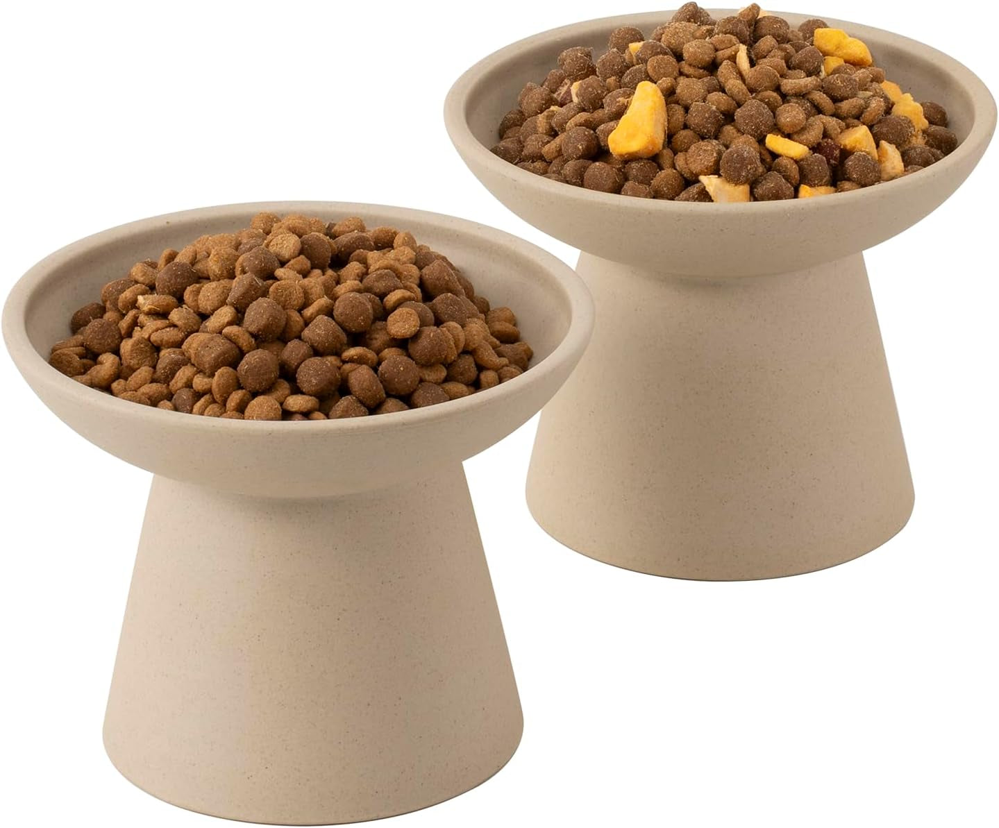 ceefu-2-pack-elevated-ceramic-cat-bowls-extra-wide-for-food-water-anti-vomiting-whisker-friendly-shallow-food-dish-and-deep-water-bowl-lead-cadmium-free-raised-height-for-cats-sage-green