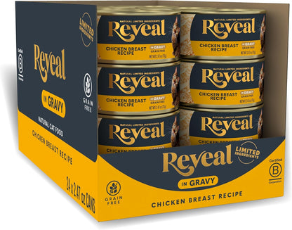 Reveal Fish & Chicken Variety in Gravy Wet Cat Food 12-Pack 2.47 Oz Cans | 100% Natural, High Quality Protein, Limited Ingredient, Grain Free, No Fillers, No Artificial Additives, No By-Products11