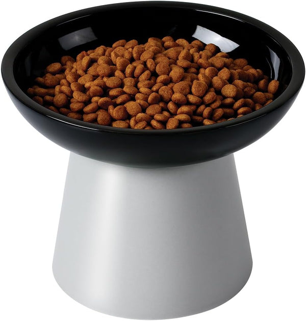 Loejan Elevated Cat Food and Water Bowls Set, Extra Wide and Raised Ceramic Bowls, Anti-Vomit Whisker-Free Pressure Cat Feeder for Kittens to Adult Cats and Small Dogs (White, Water Bowl)23