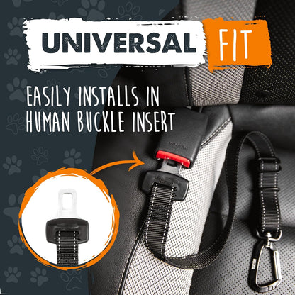 Mighty Paw Dog Seat Belt for Car, Heavy-Duty Aviation Aluminum Carabiner | 850 Lbs Force Rated, Nylon Webbing, Swivel Clip, 16-26 in Adjustable2