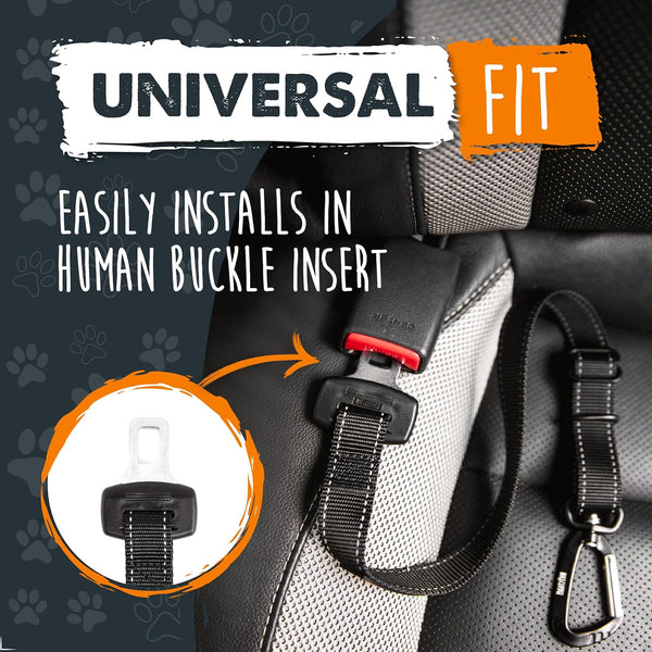 Mighty Paw Dog Seat Belt for Car, Heavy-Duty Aviation Aluminum Carabiner | 850 Lbs Force Rated, Nylon Webbing, Swivel Clip, 16-26 in Adjustable2