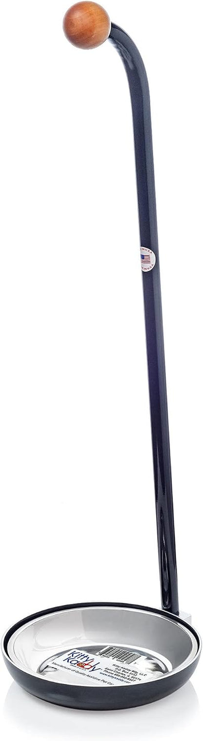 Elevated Cat Feeder with Stand, Classic Black, 27-Inch Raised Feeding Station, Cat Food Bowls, Bowls Non-Skid, Removable Stainless Steel Bowls, 16Oz Capacity, Portable Pet Water Stand1