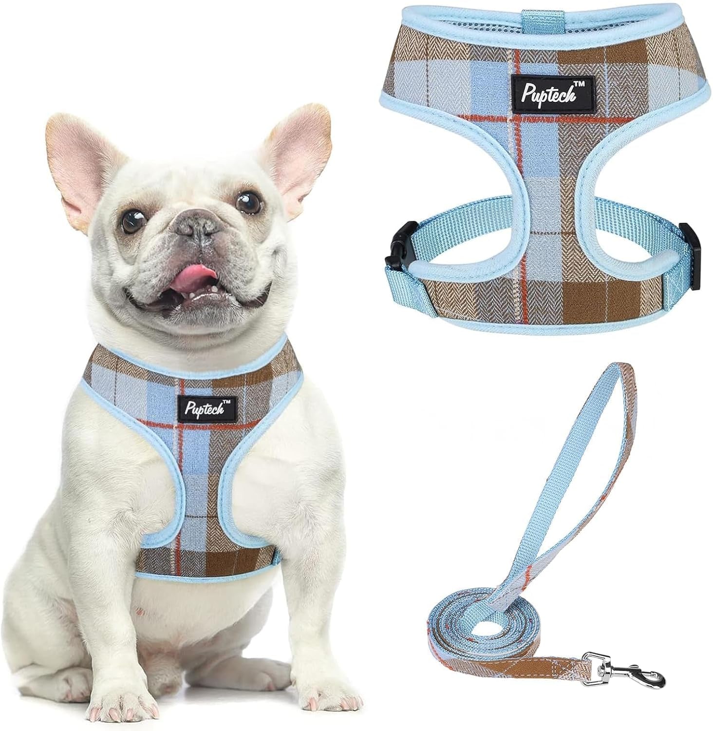 pupteck-soft-mesh-dog-harness-small-sized-and-leash-set-pet-puppy-cat-comfort-padded-vest-no-pull-harnesses-beige-s