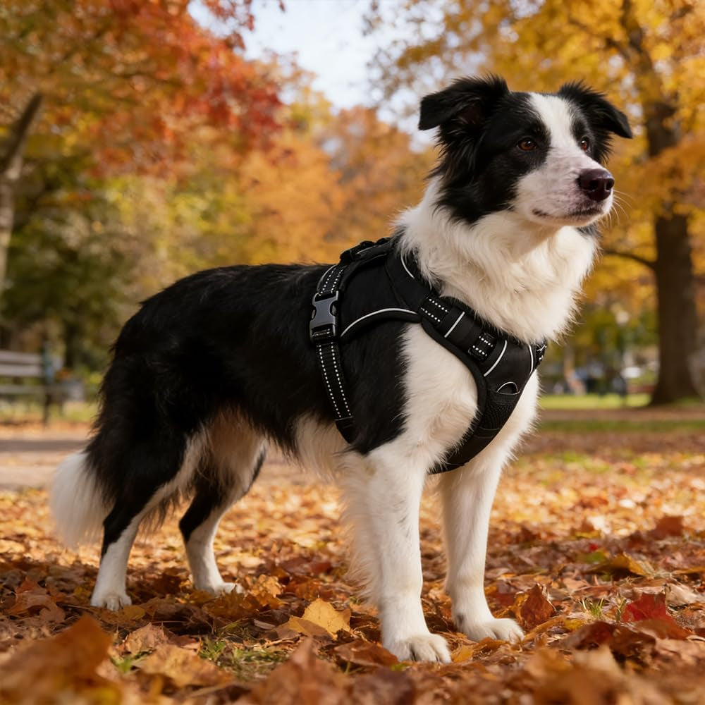 no-pull-dog-harness-adjustable-pet-vest-with-front-back-leash-clips-reflective-comfortable-vest-harness-for-large-dogs-easy-control-handle-for-walking-black-l
