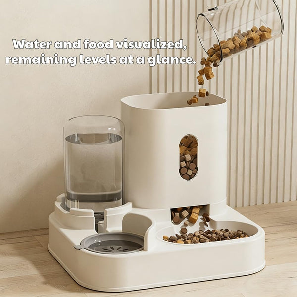 Automatic Cat Feeder and Water Dispenser Set, Gravity Pet Food Bowl and Waterer Station Large-Capacity for Small Medium Pets Puppy Kitten Rabbit (Blue)3