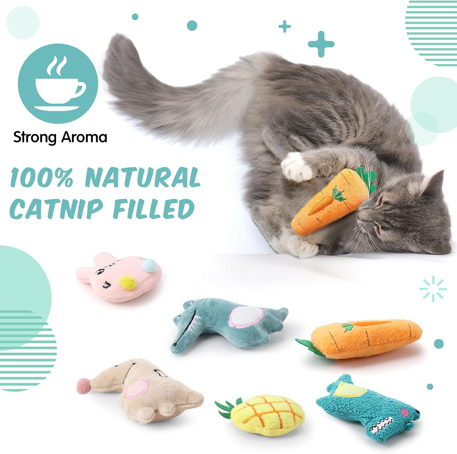 gejoy-20-pack-catnip-toys-for-indoor-cat-plush-kitten-cat-chew-toys-catnip-kitten-entertaining-interactive-safe-teeth-cleaning-dollslovely