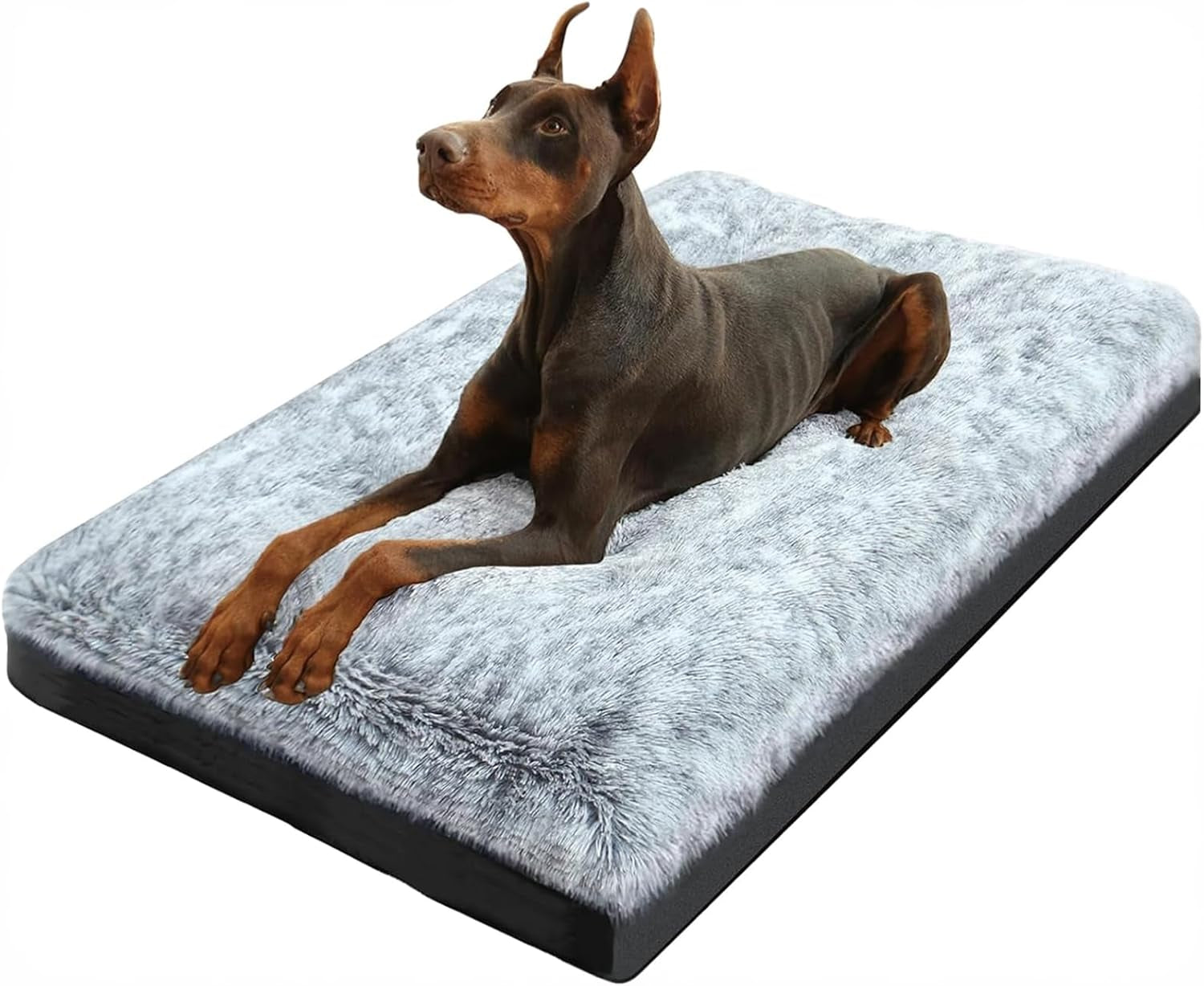 kisyyo-premium-washable-orthopedic-dog-bed-41-extra-large-crate-mat-with-non-slip-base-plush-support-for-pets-up-to-90-lbs-grey