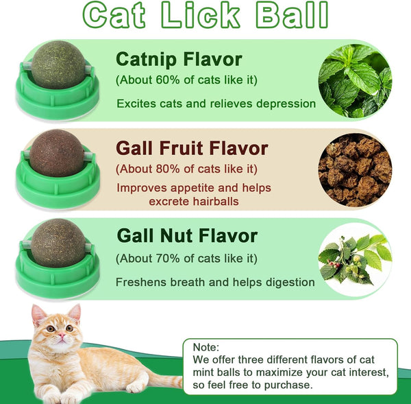 CCINEE 3PCS Catnip Balls for Cats Wall Catnip Toys Edible Cat Toys for Cat Lick Safe Healthy Kitten Chew Toys Teeth Cleaning Dental Cat Toys2