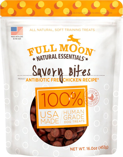 Full Moon® Essential Chicken Savory Bites Dog Treats 16 Oz | Human Grade, No Corn, No Wheat, No Soy, Glycerin Free, Made in the USA1