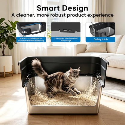 Litter Box,Extra Large Cat Litter Box, Enclosed Design Prevents Scatter, 30° Angled Filter Plate, Leak-Proof, Includes Cat Litter Mat & Metal Scoop8