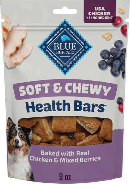 Blue Buffalo Soft & Chewy Health Bars, Baked with Real Chicken & Mixed Berries, Natural Dog Treats Enhanced with Vitamins and Minerals, 9 Oz. Bag15