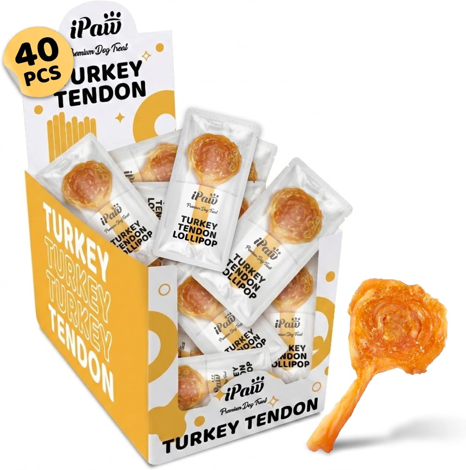 ipaw-10-pcs-value-pack-turkey-tendons-ring-for-dog-all-natural-human-grade-single-protein-hypoallergenic-grain-free-rawhide-alternative-dog-treats-us-sourced-turkey