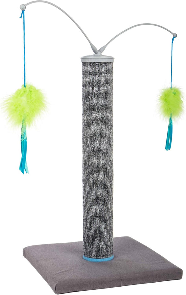 Scratch 'N Spin Cat Toy, Carpet Scratching Post, Interactive Spinning Wand, Multicolored1
