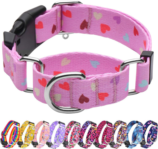 Hikiko Martingale Collar for Dogs Adjustable Soft Nylon Dog Collars with Cute Patterns for Small Medium Large Dog（Pink Butterfly,Medium）13