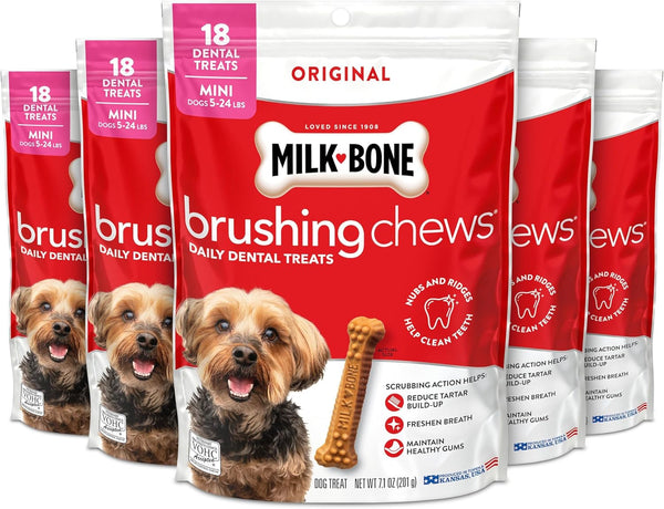 Milk-Bone Brushing Chews Large Daily Dental Dog Treats, 33.7 Oz Bag | 25 Treats, Chicken Flavored, VOHC Accepted Dental Chews, Helps Clean Teeth and Freshen Breath, for Large Dogs 50 Lbs and Up19
