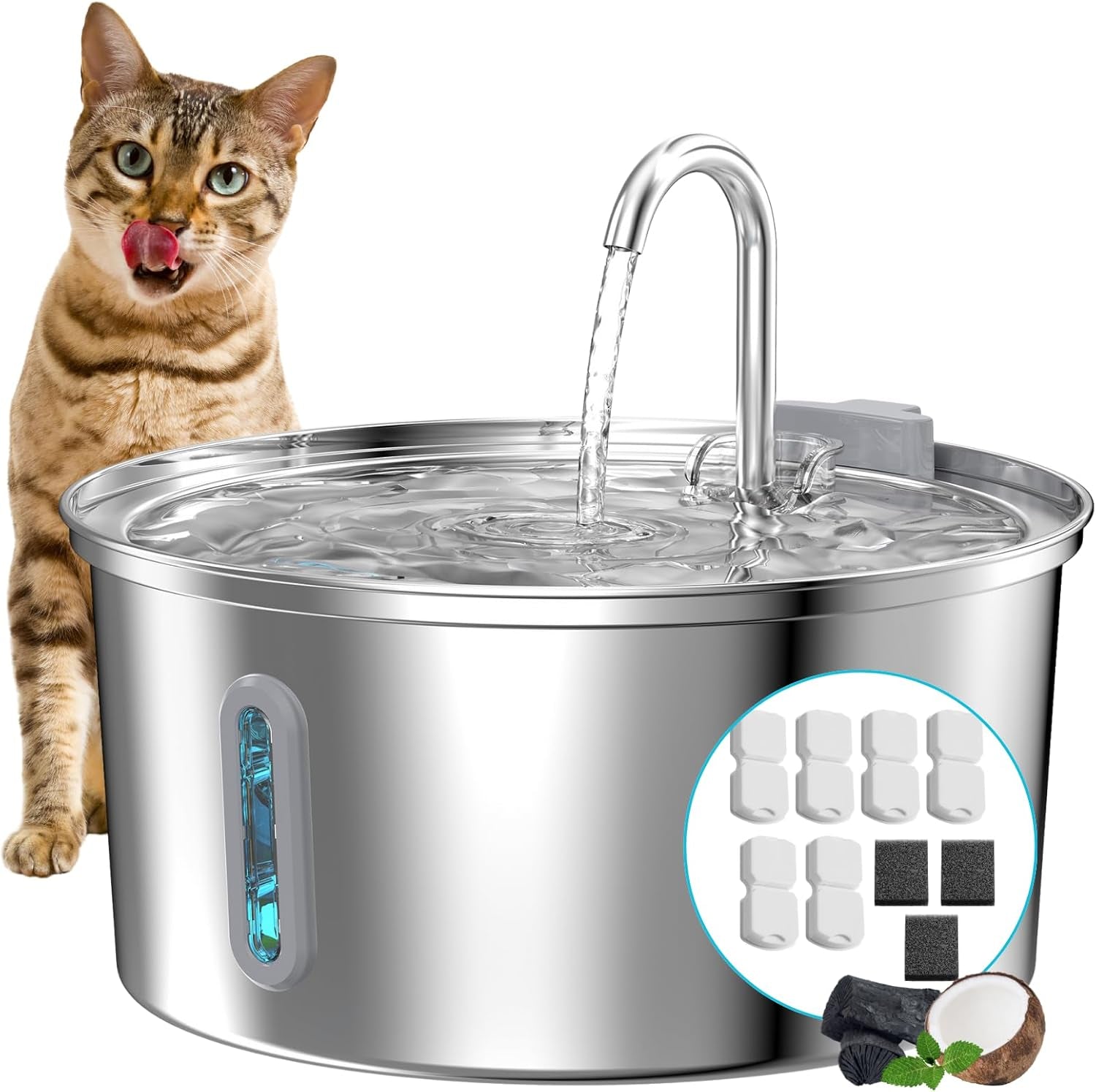cat-water-fountain-stainless-steel-2-2-l-cat-fountain-for-drinking-automatic-pet-water-fountain-for-cats-inside-metal-cat-dog-water-dispenser-bowl-with-faucet-water-level-window-ultra-quiet-pump-automatic-metal-pet-water-fountain-for-cats-inside-cat-dog-water-dispenser-with-faucet-water-level-window-ultra-quiet-pump