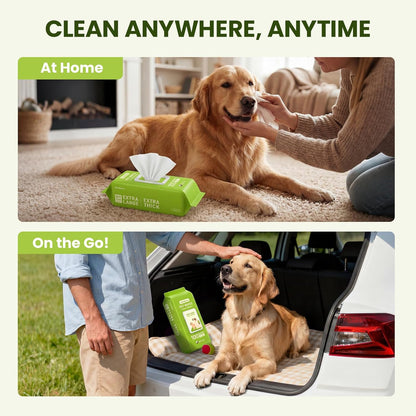 Hypoallergenic Pet Wipes for Dogs, Cats & Small Animals, 400 Coun | Quick Clean & Deodorize Paws, Butt, Eyes, Face & Fur | Daily Grooming Wipes | Extra Large & Thick | Coconut Scented9