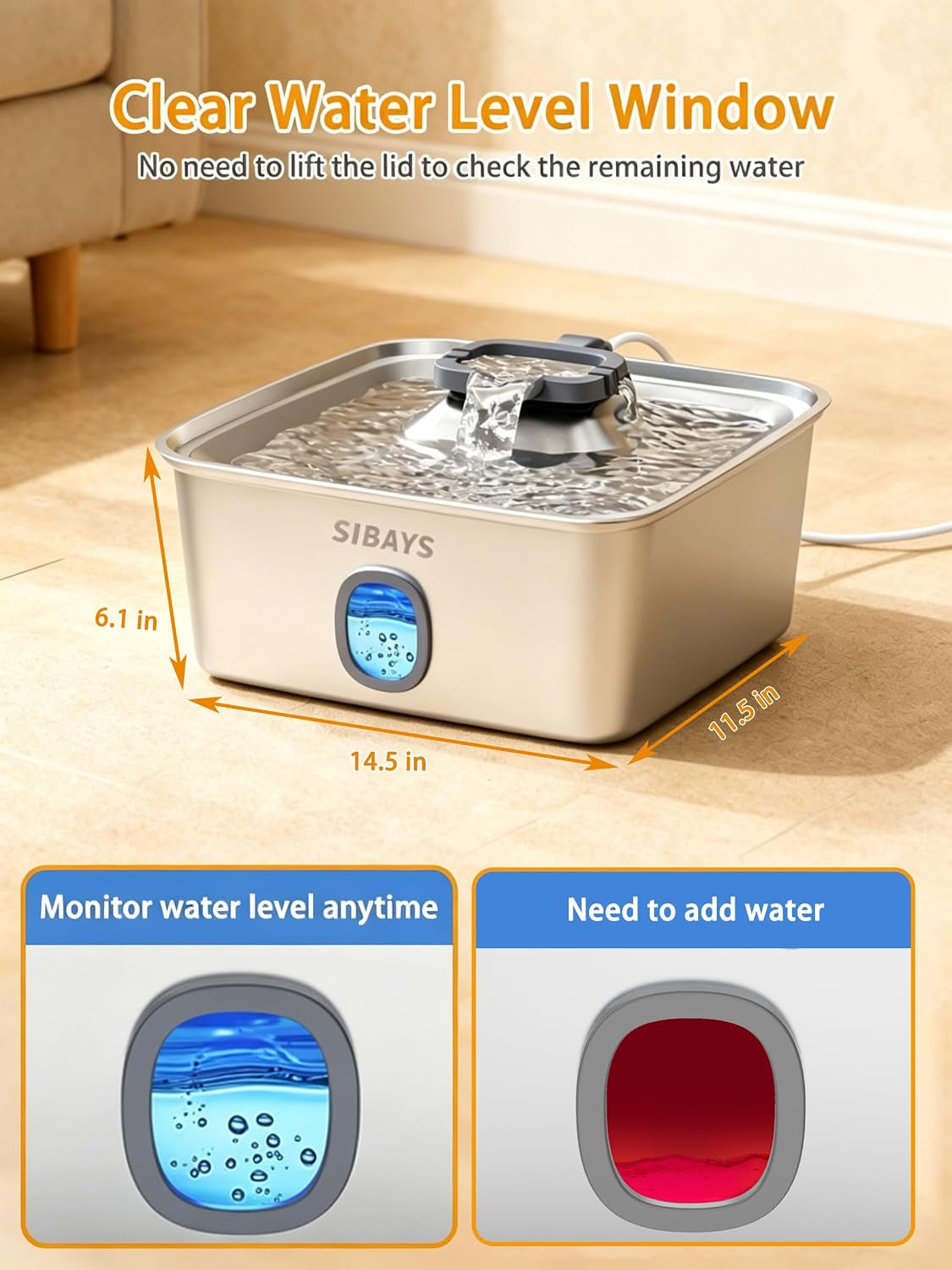 sibays-4gal-15l-large-dog-water-fountain-stainless-steel-pet-fountain-with-water-window-led-light-ultra-quiet-automatic-dog-water-bowl-dispenser-for-large-dogs-multi-pet-easy-to-clean-fs76