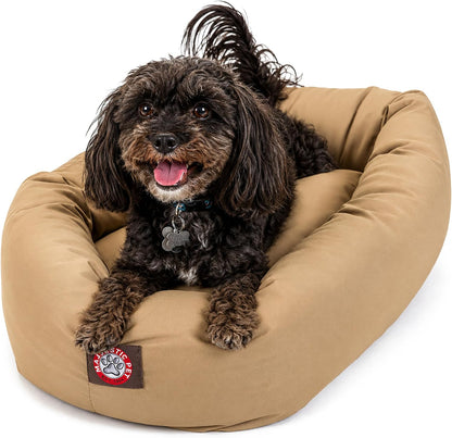 Majestic Pet 40 Inch Bagel Calming Dog Bed Washable – Cozy Soft round Dog Bed with Spine Support for Dogs to Rest Their Head - Fluffy Donut Dog Bed 40X29X9 (Inch) - round Pet Bed Large – Blue9