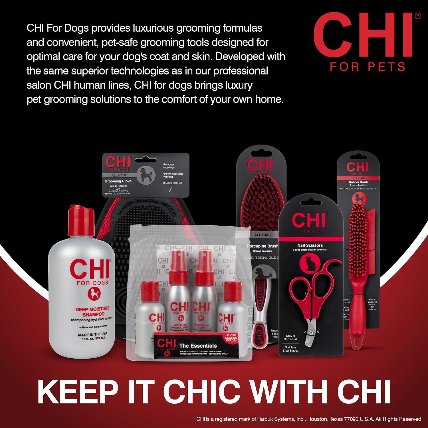 chi-for-dogs-small-dog-detangling-kit-3-piece-grooming-set-with-detangling-spray-slicker-brush-and-double-sided-pin-and-bristle-brush-for-small-breeds-with-tangles-and-mats-includes-zipper-pouch