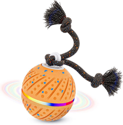 Smart Interactive Dog Toys Ball for Aggressive Chewers Medium Large,E-Tpu | Auto-Moving & Bouncing Ball, 2 Modes with RGB Lights & Bird Sounds,Bite-Resistant Rope, IP54 Waterproof, Type-C Fast Charge8