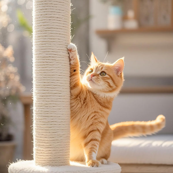 Powerking Natural Sisal Replacement Scratching Post, 15.7'' 2 Pieces M8 Cat Scratch Post Refill Pole Parts for Refurbishment, Include Screws (White)6