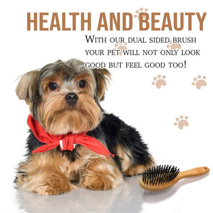 Kylepet Dog Brush, Double Sided Pet Slicker Brush with Bamboo Handle for Dogs and Cats Long Hair Pets Grooming Comb for Removing Shedding, Tangles and Dead Undercoat8