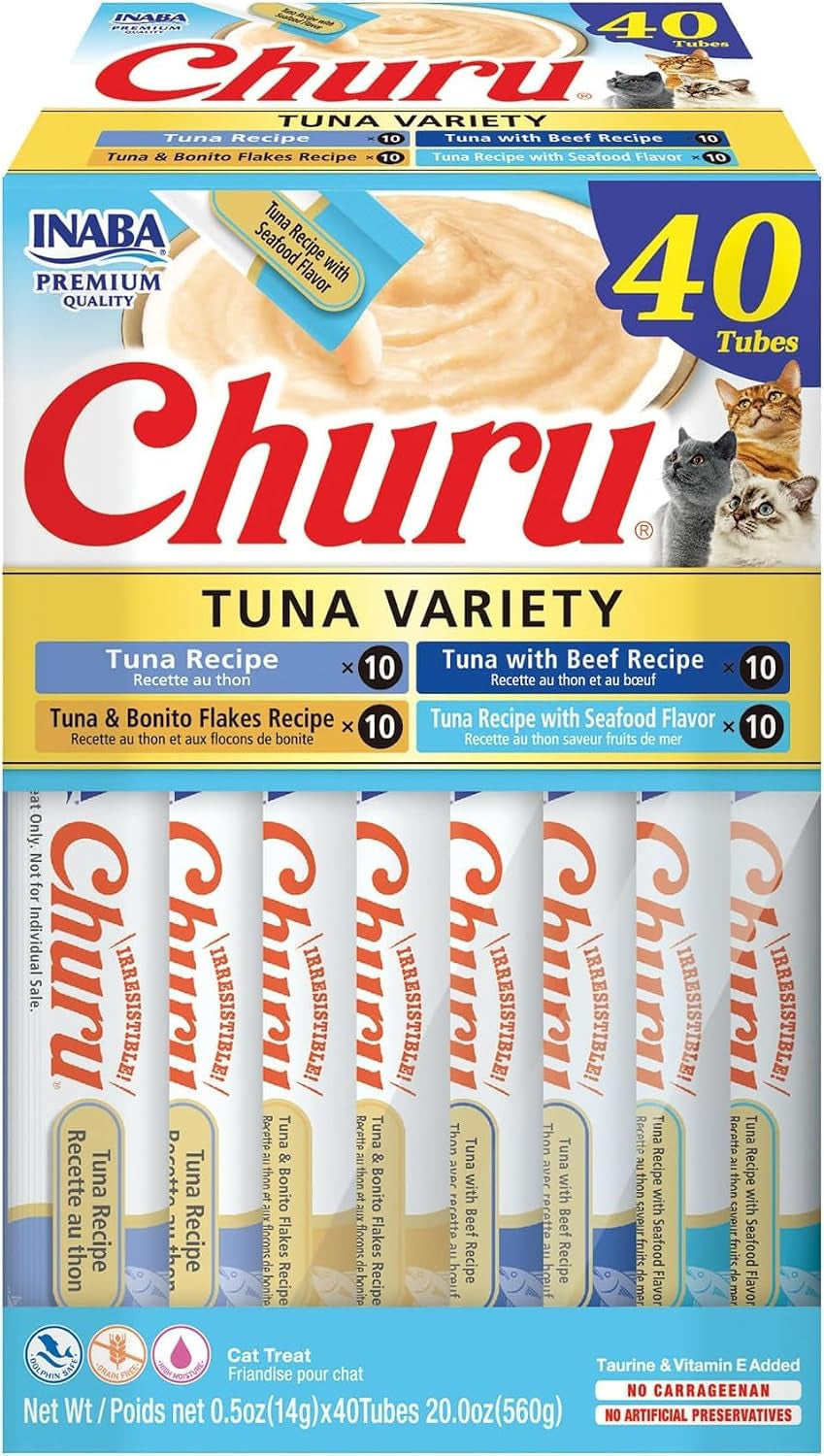 inaba-churu-cat-treats-lickable-squeezable-creamy-puree-cat-treat-with-green-tea-extract-taurine-0-5-ounces-each-tube-50-tubes-tuna-chicken-variety