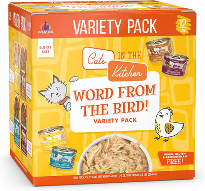Weruva Cats in the Kitchen, Kitchen Cuties Variety Pack, Wet Cat Food, 3.2Oz Can (Pack of 12)36