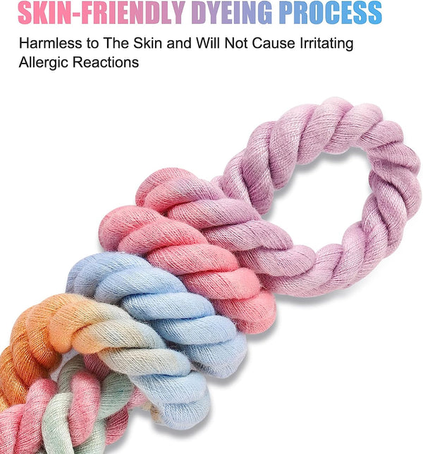 5 FT Handmade Rope Dog Leash for Small Medium and Large Dogs | Soft and Comfortable Grip, New Golden Heavy Duty Metal Clasp, Colorful Macaron5