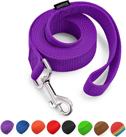 AMAGOOD 6 FT Puppy/Leash, Strong Traditional Style with Easy to Use Collar Hook, Great for Small, Medium and Large Dogs (5/8In X 6 Ft, Purple)11