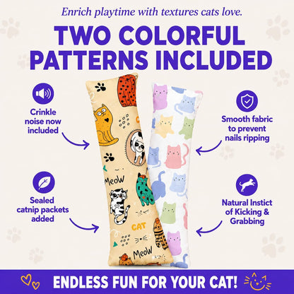 Kitty Kick Stix Set of 2 (11") - Durable Kicker Cat Toy - Catnip Kicker for Cats & Kittens - Interactive Toys for Cats - Cat Kick Stick - 100% Potent Organic Catnip for Indoor Cats4