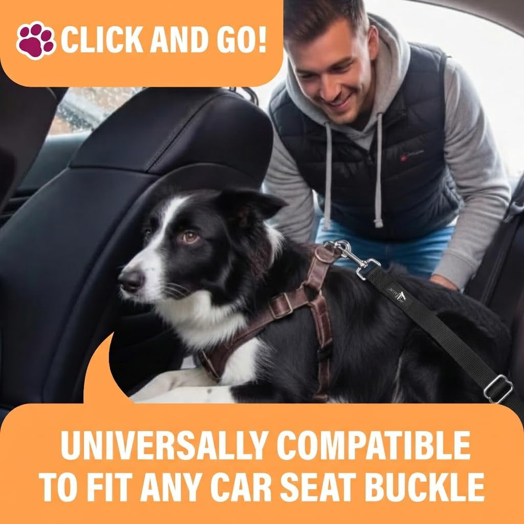 active-pets-black-car-seat-belt-for-dogs-attaches-to-harness-collar-adjustable-18-24-travel-restraint-system-fits-small-large-pups-for-safety-comfort-essential-pet-supplies-accessories