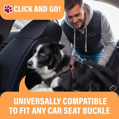 Active Pets Black Car Seat Belt for Dogs, Attaches to Harness & Collar, Adjustable 18" - 24" Travel Restraint System Fits Small - Large Pups for Safety & Comfort, Essential Pet Supplies & Accessories2