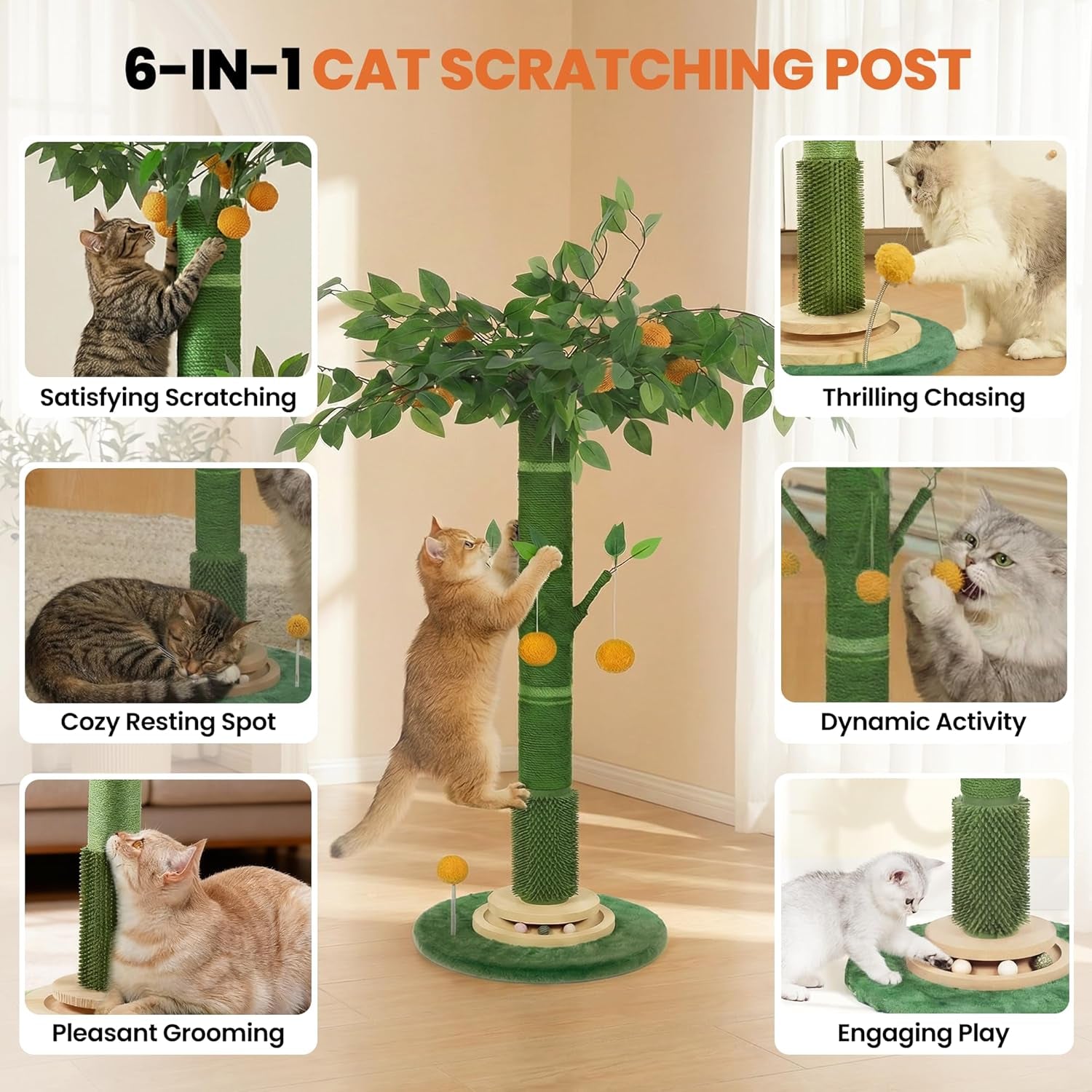 46-extra-tall-cat-scratching-post-for-large-cats-sisal-rope-heavy-duty-vertical-sisal-scratcher-stable-climbing-pole-with-hanging-ball-tall-post-for-adult-cats-full-body-stretch