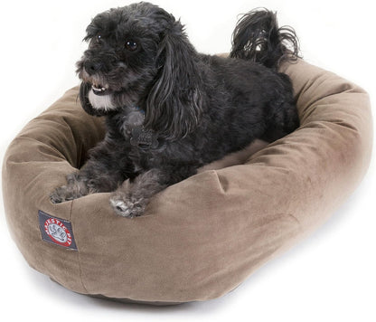 Majestic Pet 32 Inch Suede Calming Dog Bed Washable – Cozy Soft round Dog Bed with Spine Support for Dogs to Rest Their Head - Fluffy Donut Dog Bed 32X23X7 (Inch) - round Pet Bed Medium – Sage62