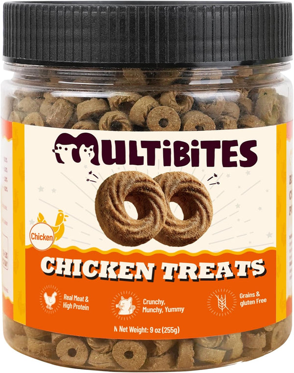 9 Oz Catnip Cat Treats with Vitamins, Teeth Cleaning & Training | All-Natural Chicken, Salmon, Catnip & Barley Grass. Crunchy Cleans Teeth, Freshens Breath. Helps Hairballs & Digestion.11