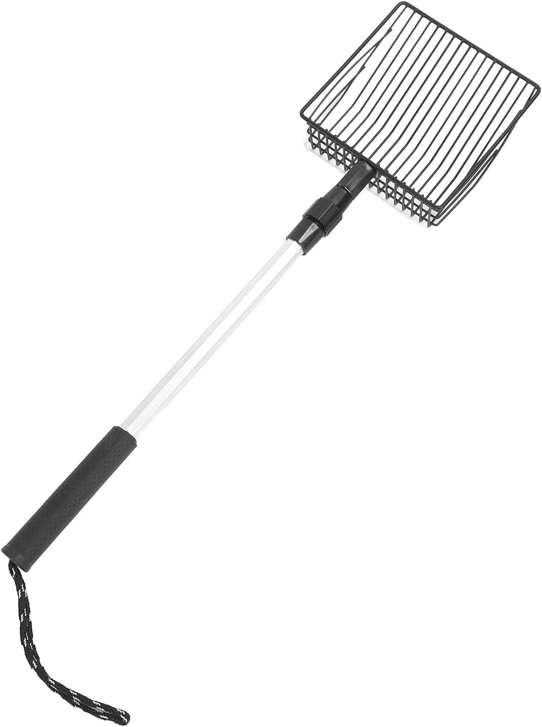 qiilu-metal-poop-scoop-extendable-cat-litter-scoop-lightweight-versatile-fine-screen-long-handle-pooper-scooper-cat-poop-sifter-pet-supplies-cats-litter-housebreaking-scoops-model-a-2-section