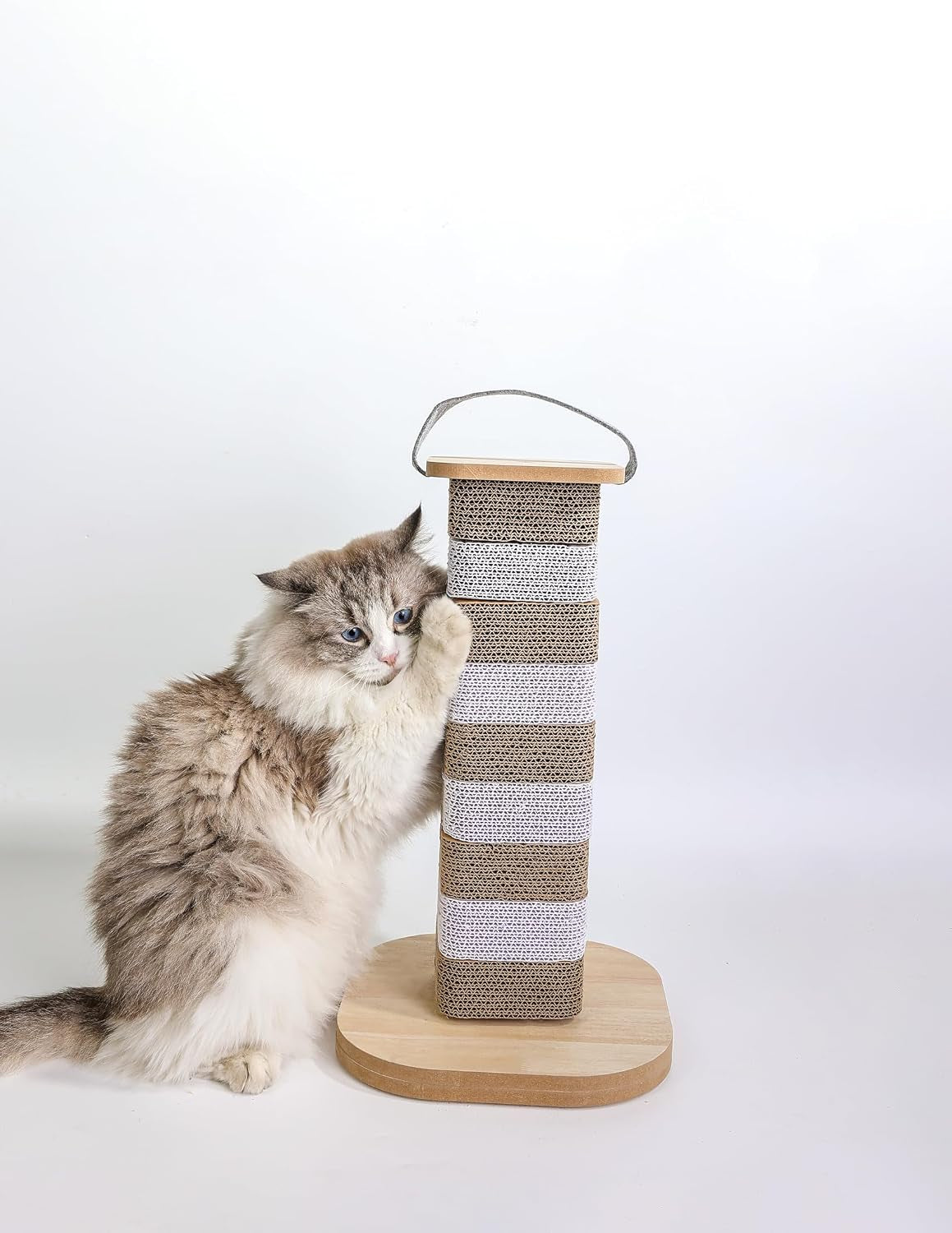 cat-scratching-post-for-indoor-cats-23-6-inch-tall-cardboard-cat-scratcher-pad-for-kittens-cats-multi-surface-scratching-board-easy-assembly-protects-furniture