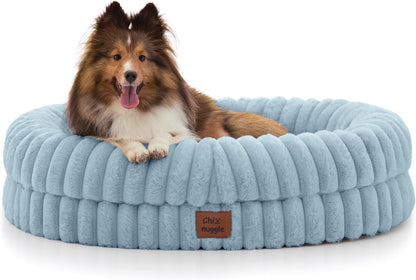 Chixnuggle Orthopedic Dog Bed, Washable Cover, Faux Fur Bolster Pet Couch | Waterproof,Egg Crate Foam,Non-Slip Bottom,For Small Medium Dogs,Dark Grey,30*24*7,Dog Sofa,Puppy Bed17