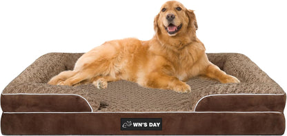 Orthopedic Dog Bed for Large Medium Sized, Washable Memory Foam Large Dog Bed, Medium Pet Sofa with Removable Cover, Washable Waterproof Pet Couch Beds(Grey, L)10