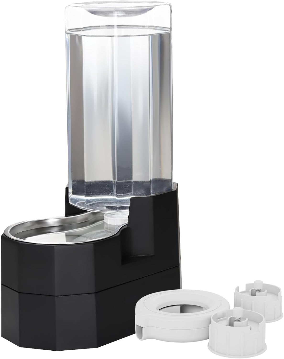 sfozstra-5l-cat-gravity-water-bowl-dispenser-stainless-steel-bowl-no-power-needed-no-filter-required-spill-proof-design-easy-cleaning-cats-small-dogs-home-crate-area-travel