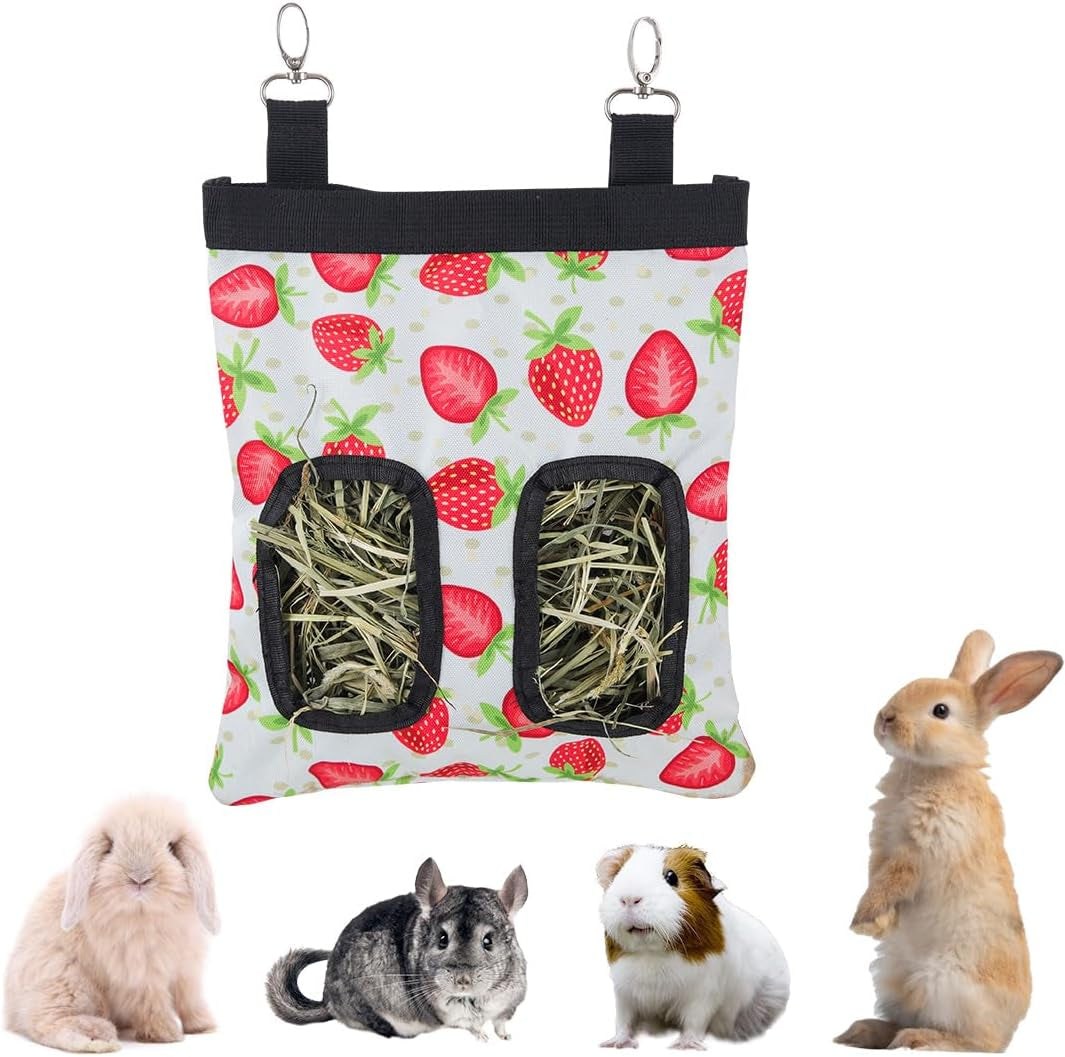 dzwlkj-guinea-pig-hay-feeder-2-pack-11-x-9-x-1-inches-rabbit-hay-feeder-bag-stainless-steel-600d-oxford-watermelon-and-strawberry