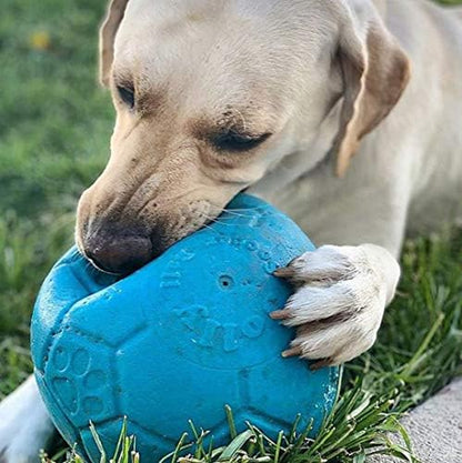 Jolly Pets Large Soccer Ball Floating-Bouncing Dog Toy, 8 Inch Diameter, Ocean Blue | Large 8 Inch Durable Dog Soccer Ball for Dogs 60 to 90 Lbs, Won'T Deflate When Punctured, Floats for Water Play, Made in USA4
