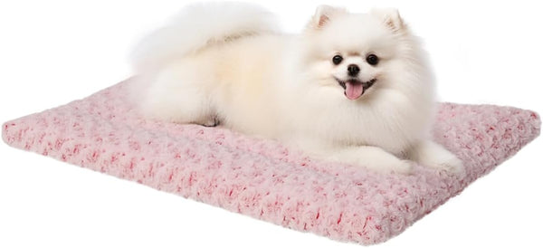 Washable Dog Bed Mat Ultra Soft Dog Crate Pad Comfy Fluffy Pet Kennel Beds Sleeping Mattress for Large Jumbo Medium Small Dogs, 36 X 23 Inch, Gray19