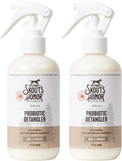 SKOUT'S HONOR Probiotic Dog Detangler Spray - Dog of The. Woods, 8 Oz | Hydrating and Conditioning with Avocado Oil, 97% Natural, Microbiome-Friendly, Paraben and Sulfate-Free10