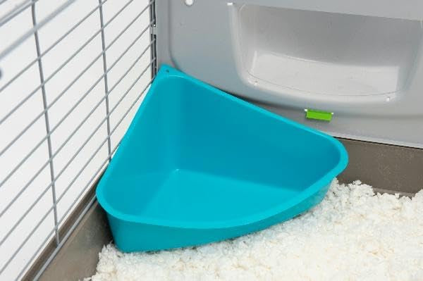 Lixit Corner Litter Pan for Ferrets, Rabbits, Rats, Guinea Pigs and Other Small Animals. (Blue Pack of 1)2